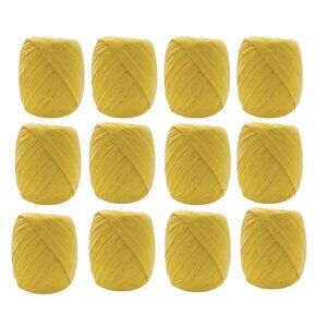 12 Rolls Rafia Ribbon Yellow